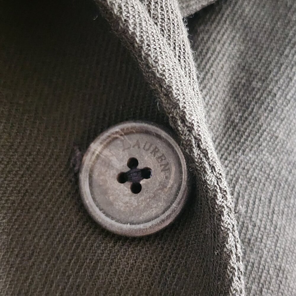 Lauren Ralph Lauren Blazer Womens 4 Olive Green Wool Military Utility Jacket USA - Picture 3 of 11